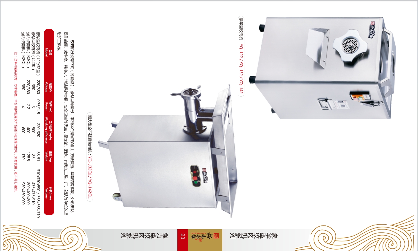 裕飞永强重型商用绞肉机立式大型打肉机(图1)